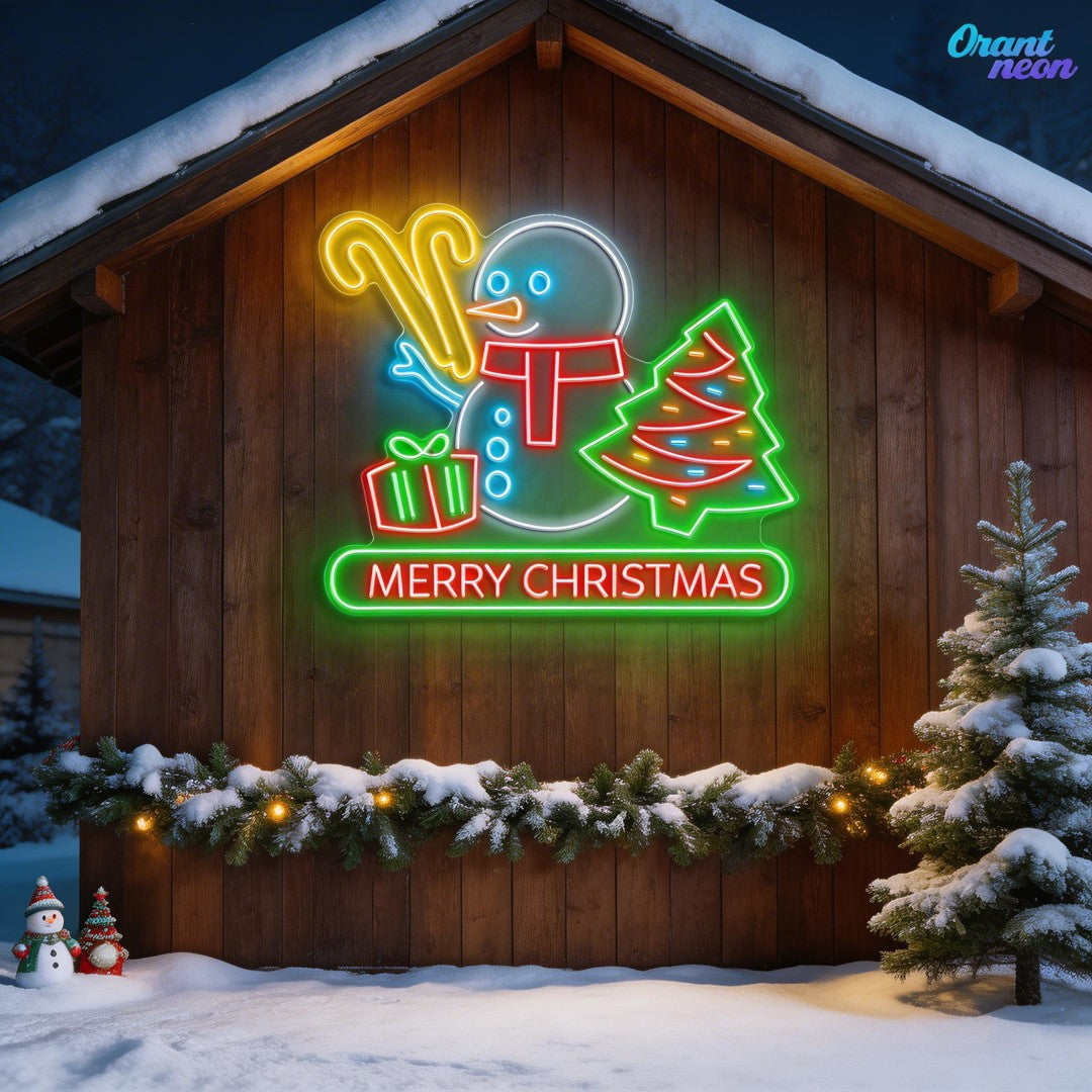 Neon Snowman: Bringing Christmas to Life Neon Sign Light Artwork