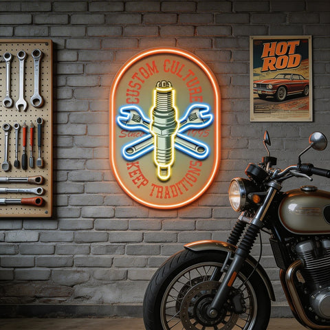 Custom Racing Engine LED Neon Sign Light Pop Art