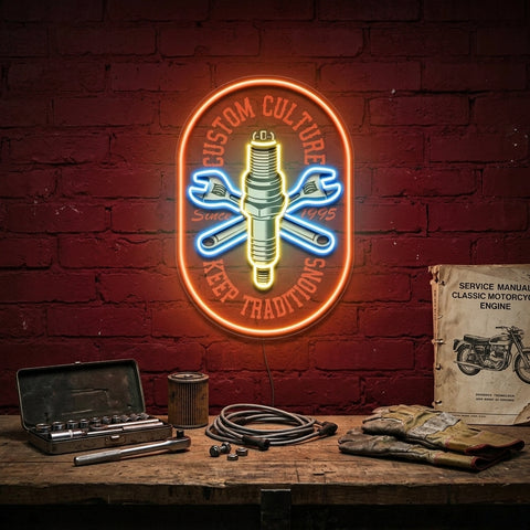 Custom Racing Engine LED Neon Sign Light Pop Art