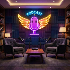 Custom Name Podcast LED Neon Light - Custom Artwork for Studio Decor