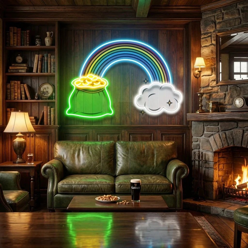 Gold And Cloud Saint Patrick's Day Artwork Led Neon Sign Light