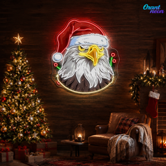 American Christmas: Eagle's Merry Flight Neon Sign Light Artwork
