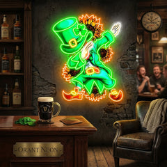 Patrick's Day Goblin A Dap with Sunflowers Led Neon Acrylic Artwork