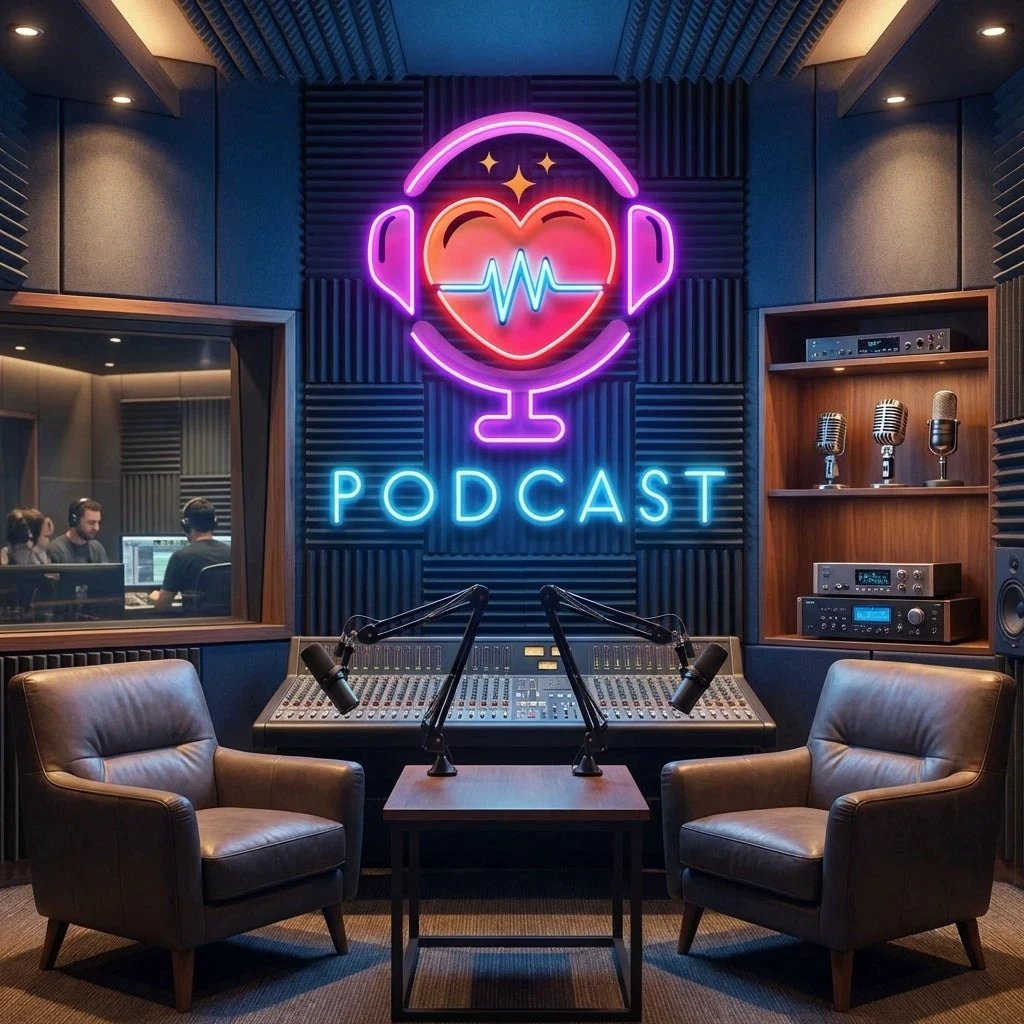 Podcast Studio LED Neon Sign - Custom Artwork Design