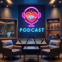 Podcast Studio LED Neon Sign - Custom Artwork Design