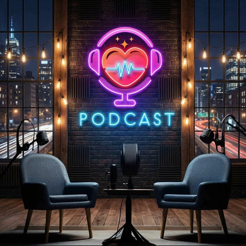 Podcast Studio LED Neon Sign - Custom Artwork Design