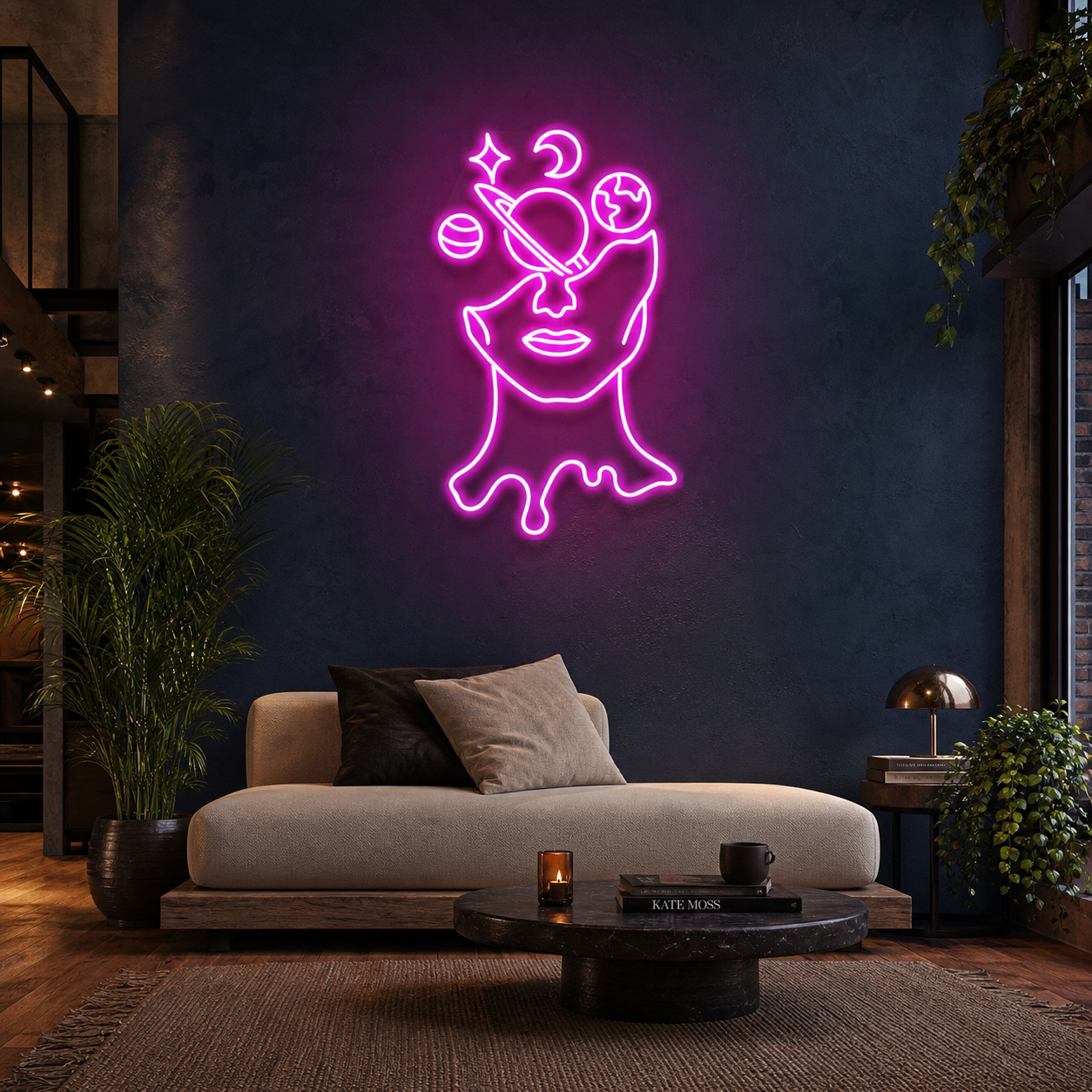 Galaxy Brain Led Neon Sign Light