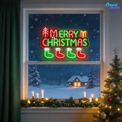 Christmas Stockings in Neon: A Bright Holiday Wish Neon Sign Light Artwork