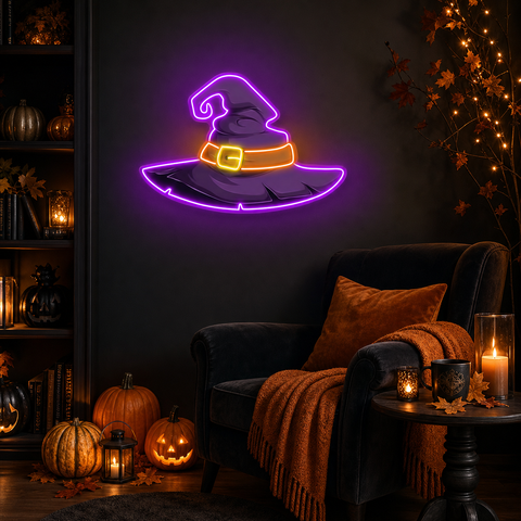 Spooky Jack-O'-Lantern Neon Sign – Halloween Pumpkin LED Wall Decor