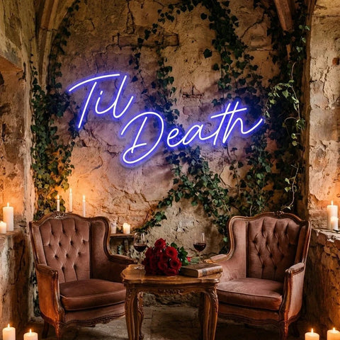 Til Death Led Neon Sign Light, Neon Sign Wedding, Neon Sign Wedding Backdrop