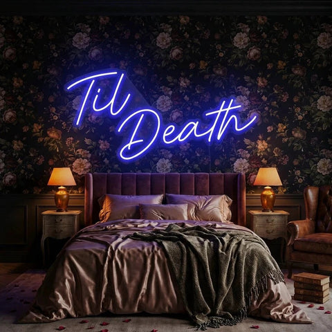 Til Death Led Neon Sign Light, Neon Sign Wedding, Neon Sign Wedding Backdrop