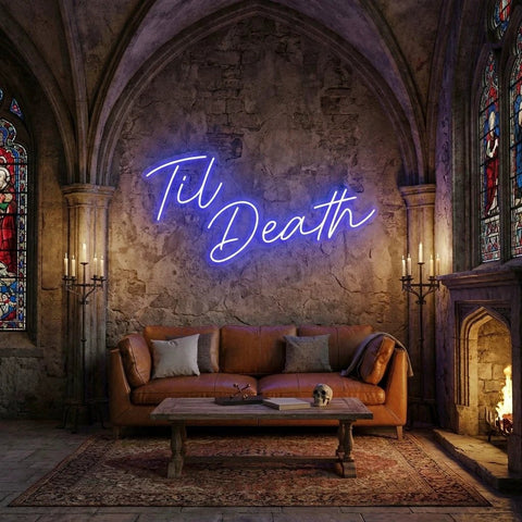 Til Death Led Neon Sign Light, Neon Sign Wedding, Neon Sign Wedding Backdrop