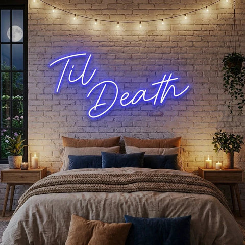 Til Death Led Neon Sign Light, Neon Sign Wedding, Neon Sign Wedding Backdrop