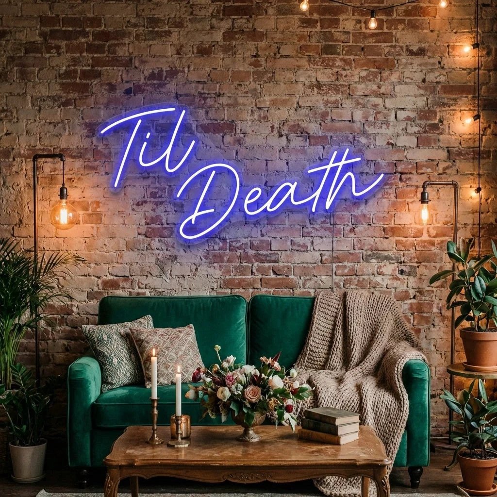 Til Death Led Neon Sign Light, Neon Sign Wedding, Neon Sign Wedding Backdrop