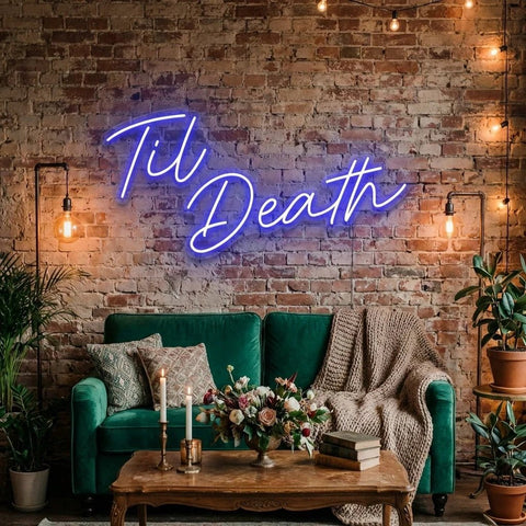 Til Death Led Neon Sign Light, Neon Sign Wedding, Neon Sign Wedding Backdrop