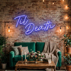 Til Death Led Neon Sign Light, Neon Sign Wedding, Neon Sign Wedding Backdrop