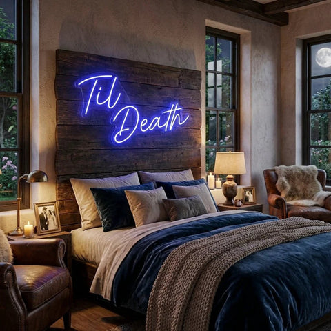 Til Death Led Neon Sign Light, Neon Sign Wedding, Neon Sign Wedding Backdrop