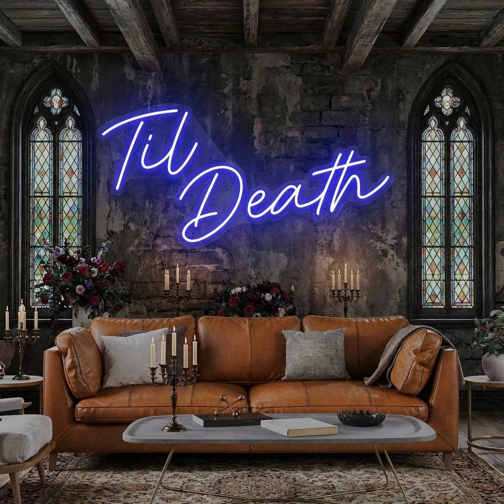 Til Death Led Neon Sign Light, Neon Sign Wedding, Neon Sign Wedding Backdrop