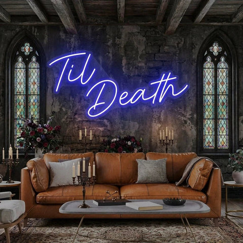 Til Death Led Neon Sign Light, Neon Sign Wedding, Neon Sign Wedding Backdrop