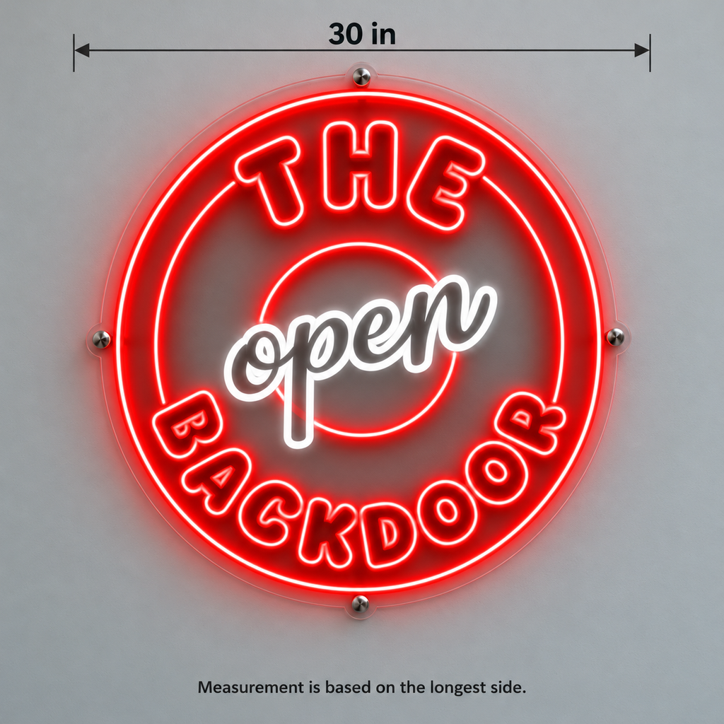 The Backdoor Open Logo - Custom LED Neon Sign