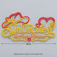 A.MORcitos de Ana Moreno Heart and Microphone Logo - Custom LED Neon Sign