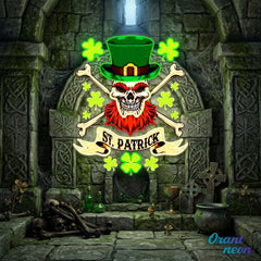 Patrick's Day Cool Skull with Hat Led Neon Acrylic Artwork