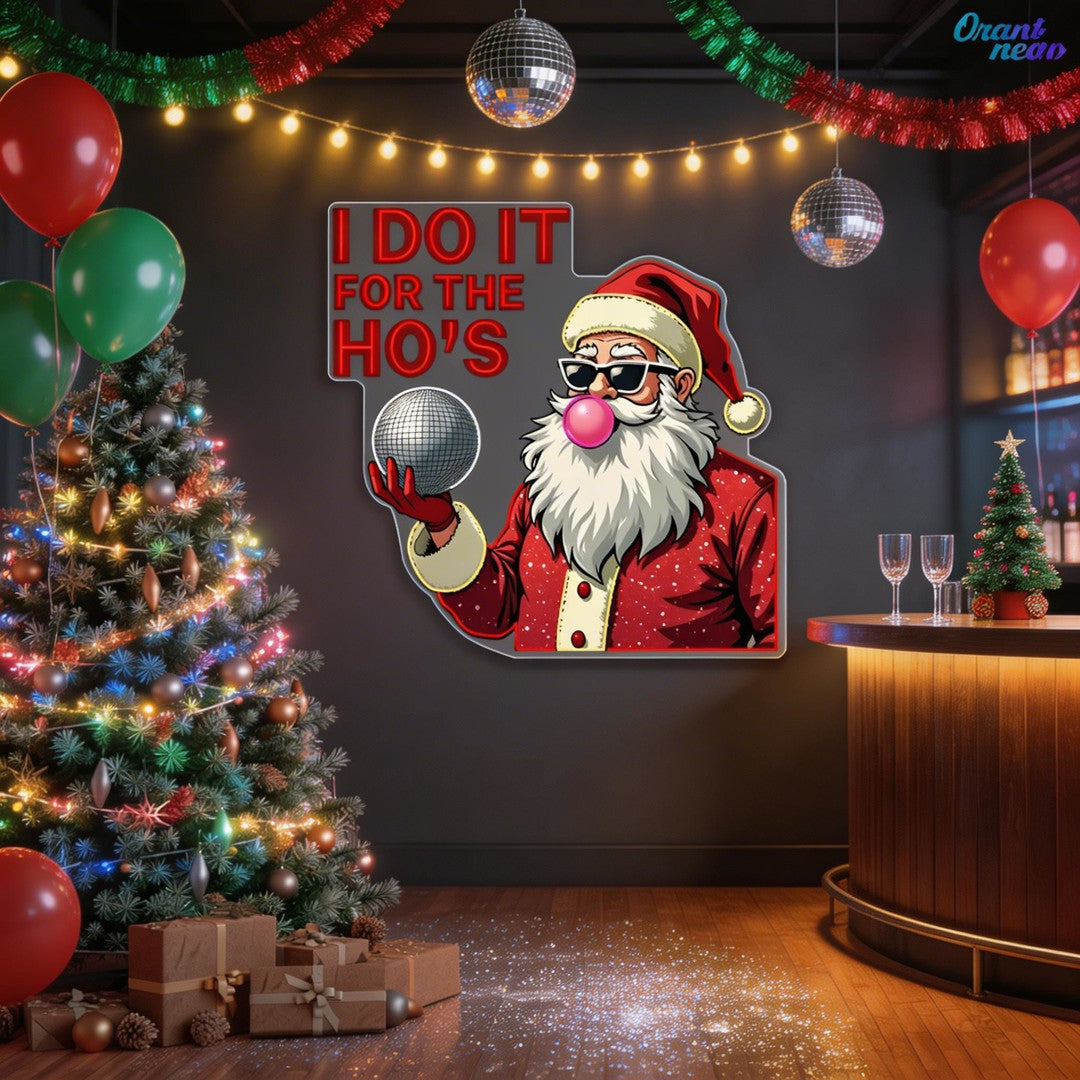 Santa Claus Chewing Gum Christmas Decoration Neon Sign Light Artwork
