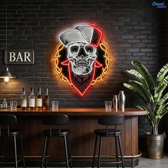 Head of the Dead: Neon Skull with Hat Neon Sign Light Artwork