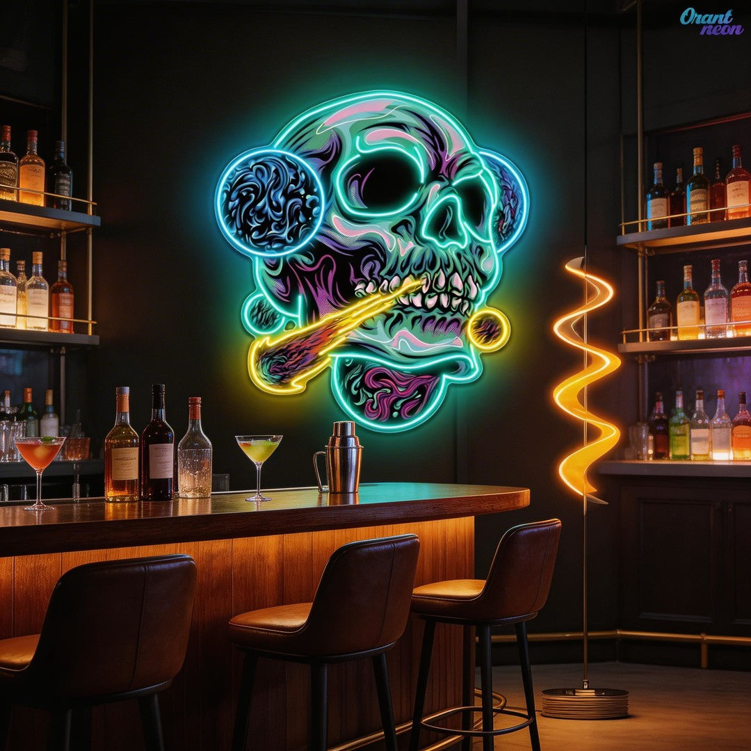 Galactic Skull Neon Sign Light Artwork