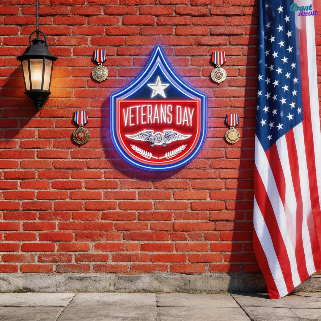 Gratitude in Neon: Veterans Day Neon Sign Light Artwork