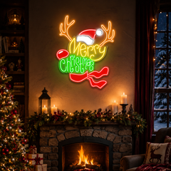 Neon Nights with Santa’s Reindeer Neon Sign Light Artwork