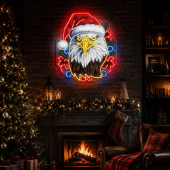 Pines & Pride: Christmas Eagle Neon Sign Light Artwork