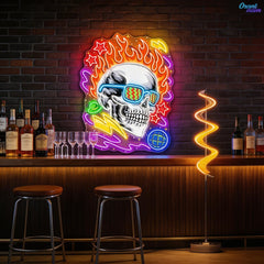Neon Skull: A Vivid Glow of Rebellion Neon Sign Light Artwork