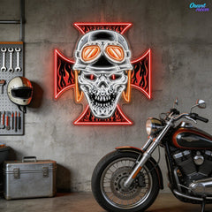 The Skull and the Ghosts of History Neon Sign Light Artwork