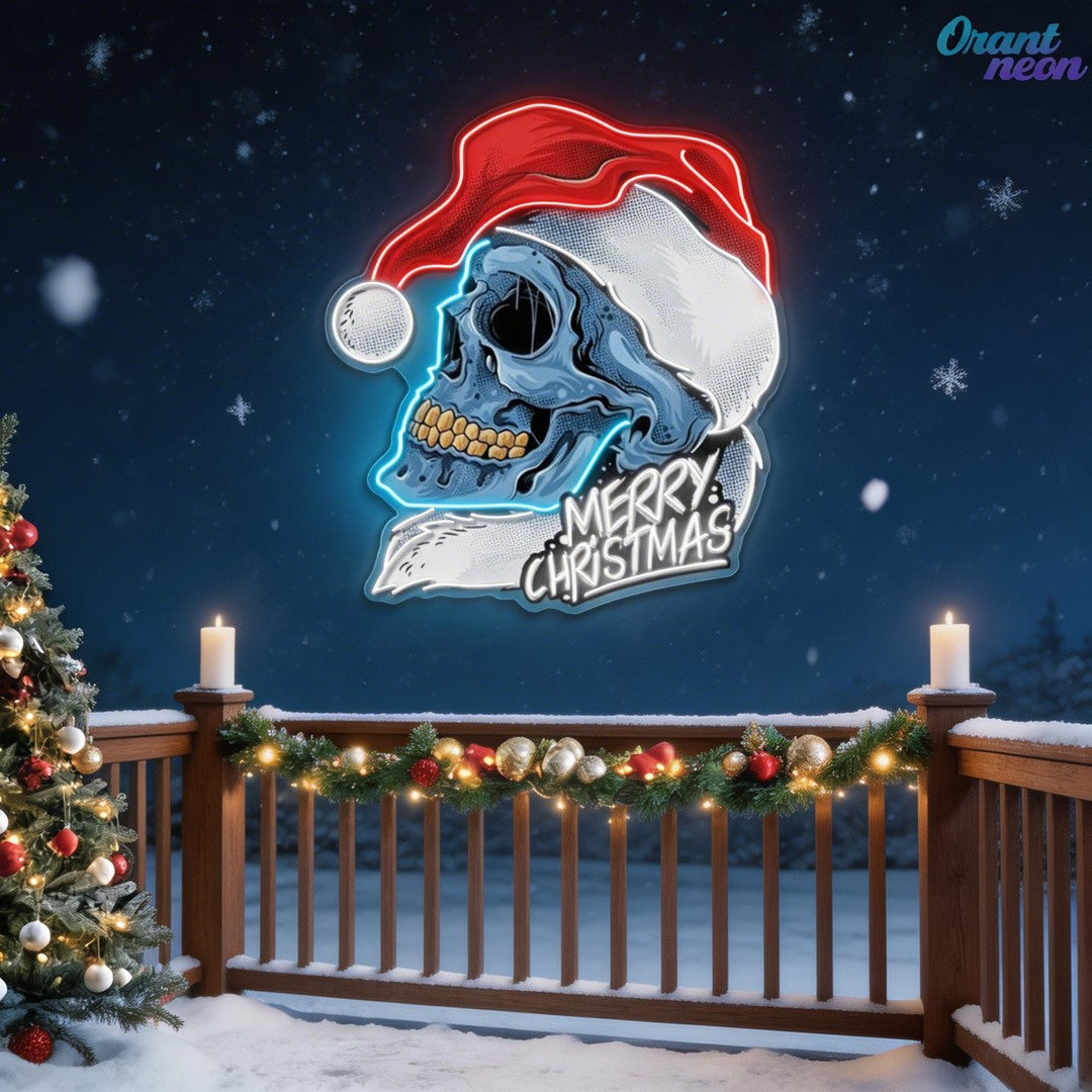Skull Secrets of Christmas Neon Sign Light Artwork