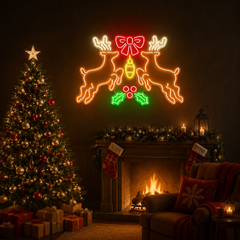 Bright Lights, Reindeer Nights: Neon Christmas Cheer Neon Sign Light Artwork