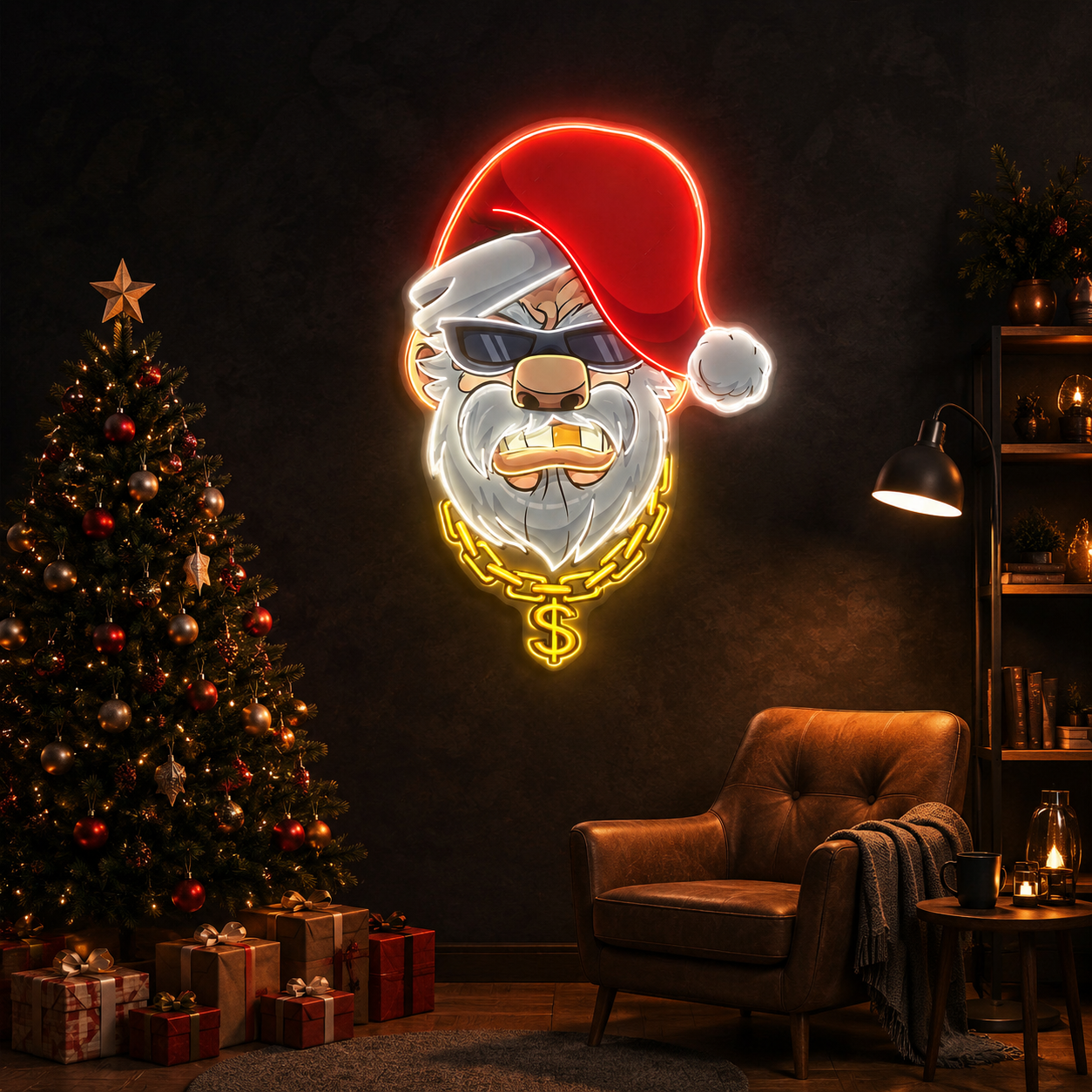 Swag Santa Neon Sign Light Artwork