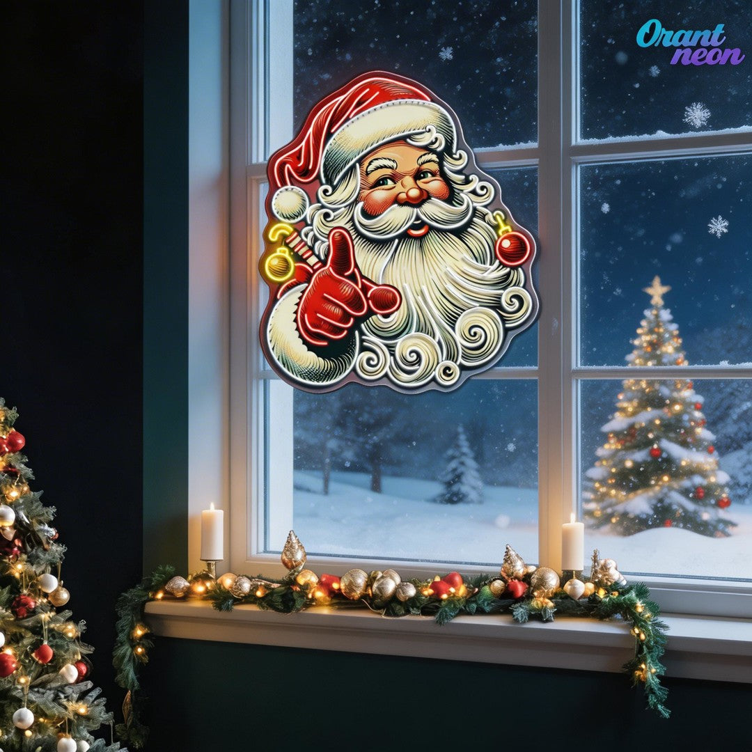 Sweet Santa: A Smile for Christmas Neon Sign Light Artwork