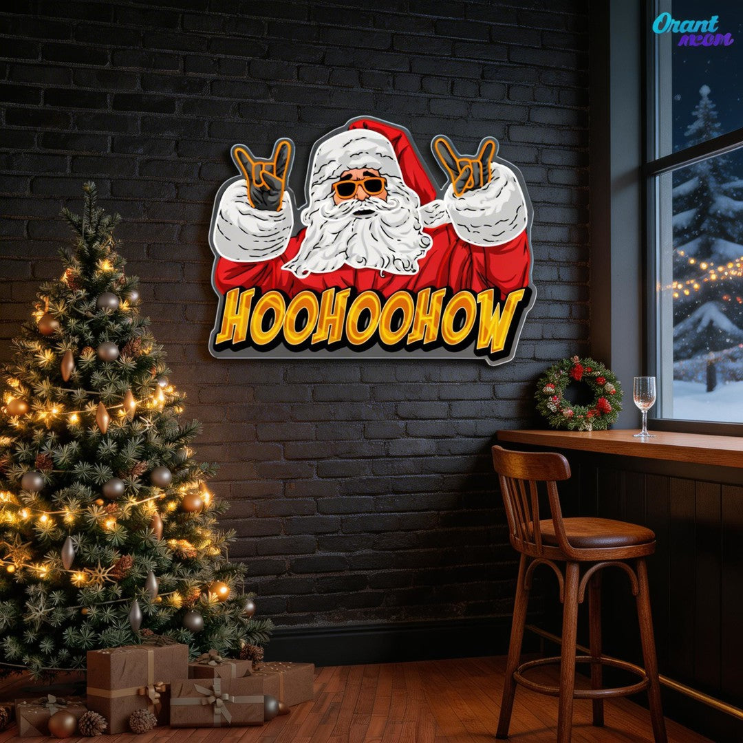 YOLO Claus: A Jolly Neon Twist Neon Sign Light Artwork