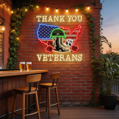 Veteran's Valor and Divine Light Neon Sign Light Artwork