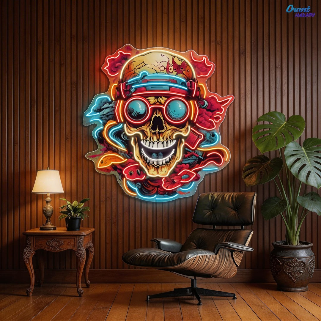Shinigami Glow: The Art of Life and Death Neon Sign Light Artwork