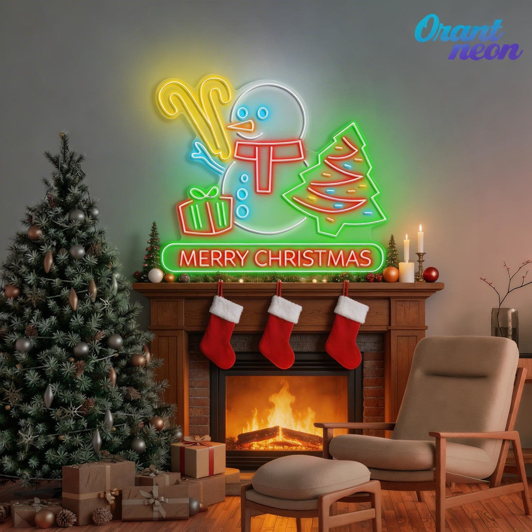 Neon Snowman: Bringing Christmas to Life Neon Sign Light Artwork