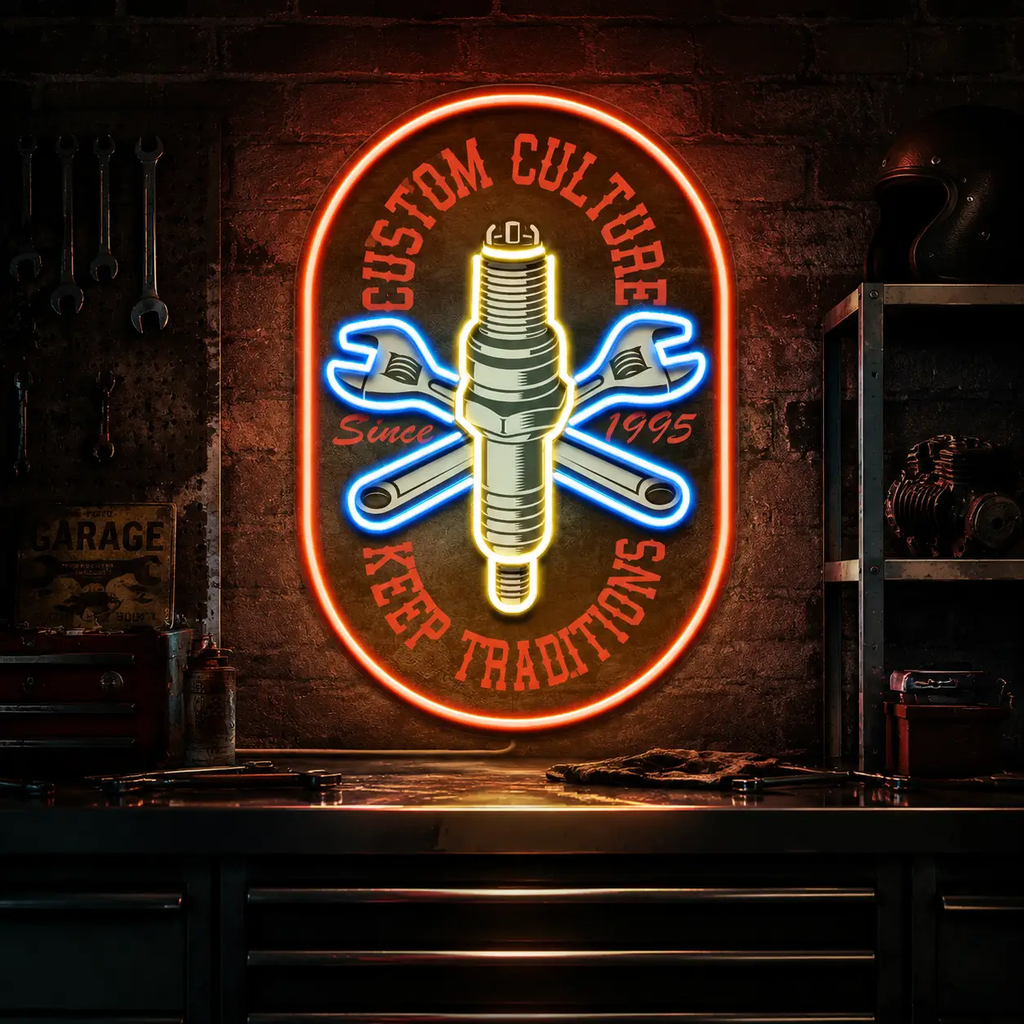 Custom Racing Engine LED Neon Sign Light Pop Art