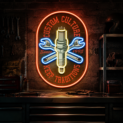Custom Racing Engine LED Neon Sign Light Pop Art
