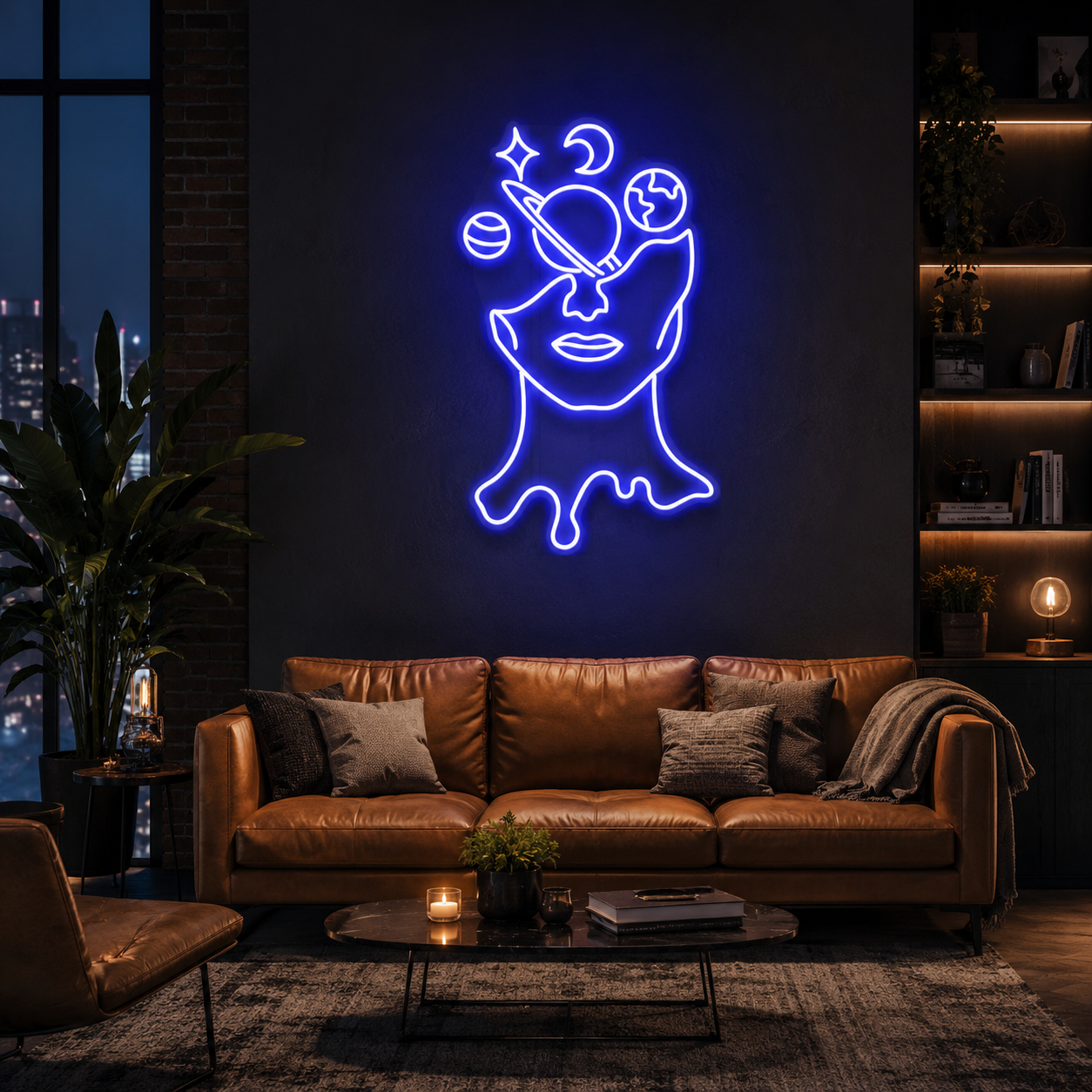 Galaxy Brain Led Neon Sign Light