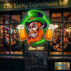 Patrick's Day Cool Goblin Smile and Beer Led Neon Acrylic Artwork