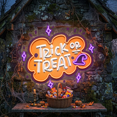 Trick Or Treat Halloween Theme LED Neon Sign Light Pop Art