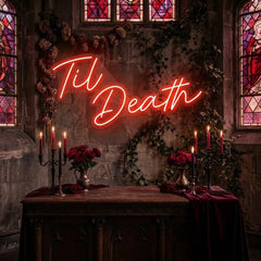 Til Death Led Neon Sign Light, Neon Sign Wedding, Neon Sign Wedding Backdrop