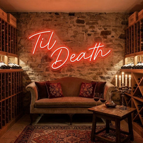 Til Death Led Neon Sign Light, Neon Sign Wedding, Neon Sign Wedding Backdrop