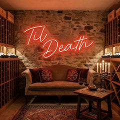 Til Death Led Neon Sign Light, Neon Sign Wedding, Neon Sign Wedding Backdrop